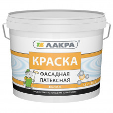 Лк.ЛАКРА краска ВД фасадная латексная белый 6,5 кг.